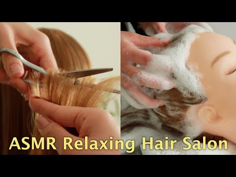 ASMR Relaxing Hair Salon ✂️ Haircut, Shampoo, Hair Brushing, sparkling water shampoo｜No Talking