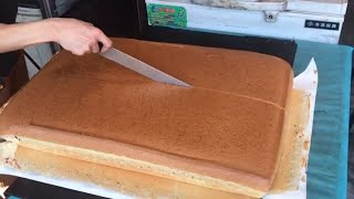 Giant Jiggly Cake Making Cutting / 巨大蛋糕製作 - Taiwanese Food