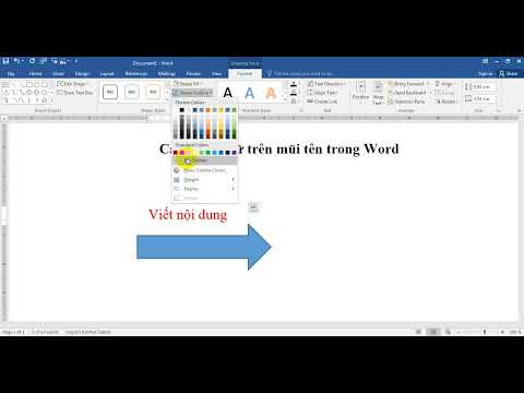 Cách viết chữ trên mũi tên trong Word