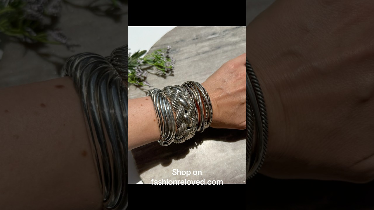 David Yurman Silver Sculpted Cable Hinge and Cable Crossover Multi Row Cuffs Small 