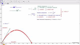 Introduction of the motion of a projectile using GeoGebra