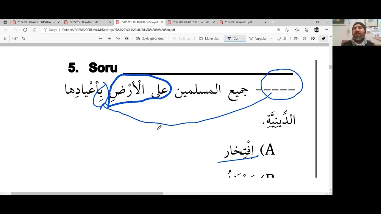 YDS ARAPÇA FİİL HARFİ CER SORU ÇÖZÜMLERİ (7 SORU)