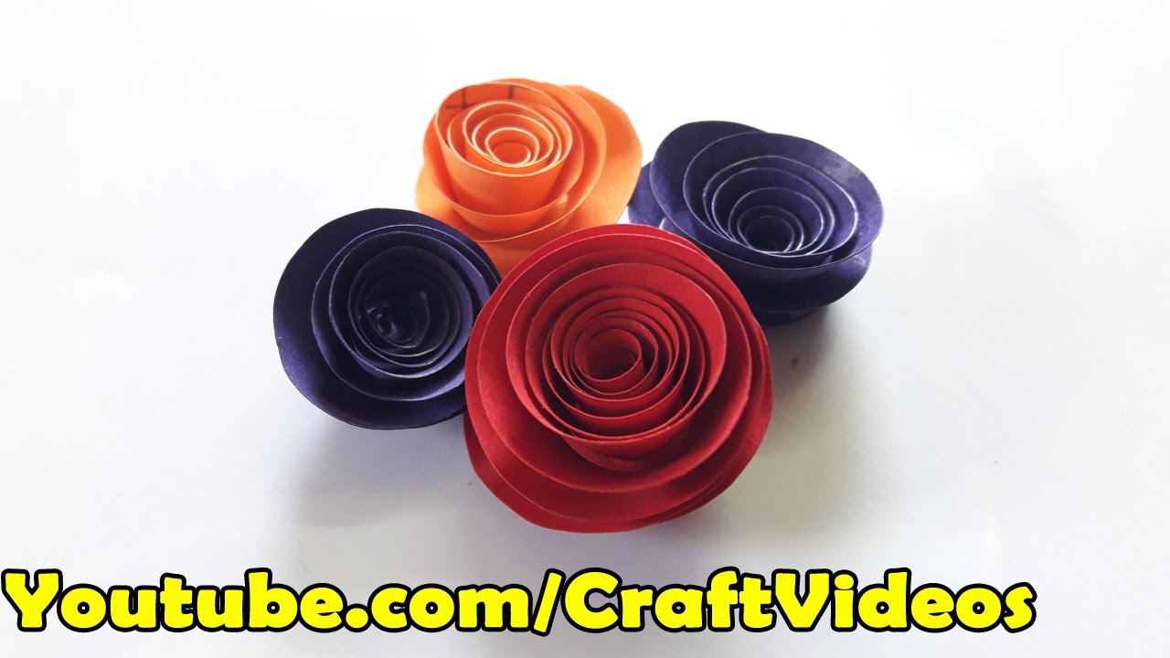 mothers day paper craft how to make rolled paper roses quick easy paper flower craft youtube