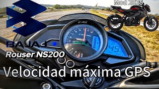 Ns200 velocidad máxima GPS // Rouser ns200 top speed GPS 2025