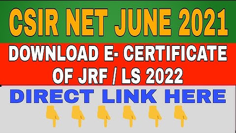 DOWNLAOD CSIR NET CERTIFICATE 2022 / NTA UPLOADED CSIR NET CERTIFICATE JUNE 2021/DIRECT LINK IS HERE