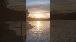 Sunset over Columbia River, Wenatchee, Washington