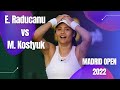 E. Raducanu vs M. Kostyuk / Madrid Open 2022 / Highlights