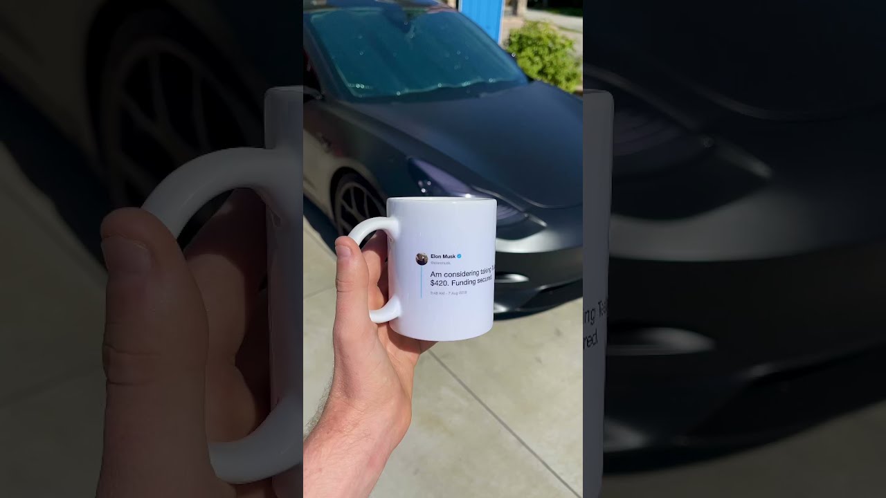 The coffee cups match my car. #tesla