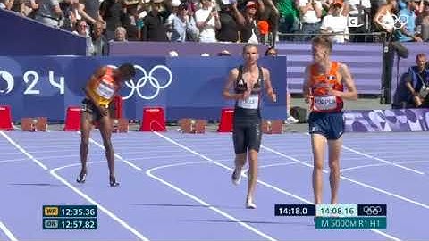 SPORT IN REVERSE - GB s Mills fall in 5,000m heat Paris 2024 Olympics