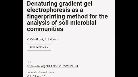 Denaturing gradient gel electrophoresis as a fingerprinting method for the analysis o... | RTCL.TV