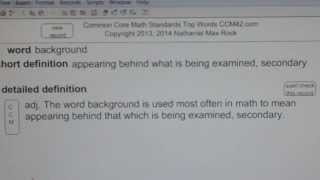 background Common Core Math Standards Top Words CCM42.com