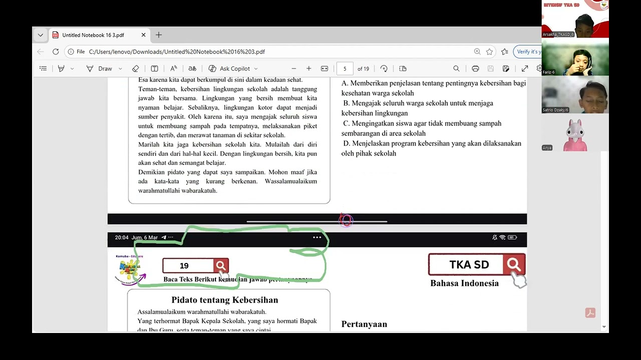 Intensif TKA SD Paket D 6 Maret 2026