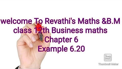 class 12th Business maths/Random variable&mathematical expectation/Example 6.20