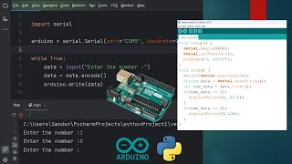 Arduino Board එක Python  වලින් Control කරමු ! Serial Communication Explained To Control Outputs