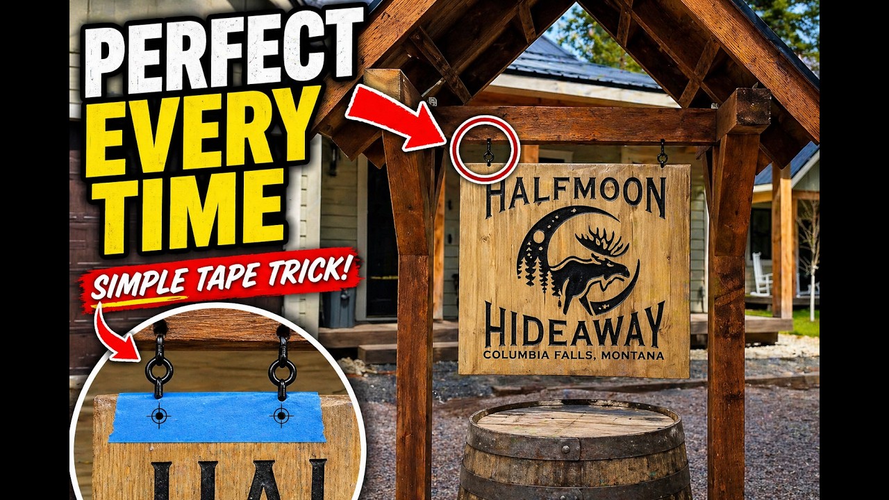How to Hang a Sign PERFECTLY Every Time (Foolproof Tape Trick!) - YouTube