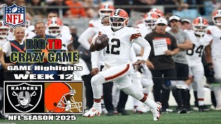 Cleveland Browns vs Las Vegas Raiders Full Game Highlights | Week 12 NFL 2025
