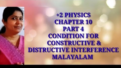 +2 PHYSICS : CONDITION FOR CONSTRUCTIVE AND DISTRUCTIVE INTERFERENCE : MALAYALAM