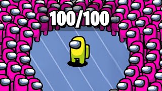 картинка: 100 ИГРОКОВ В АМОНГ АС! 10 ПРЕДАТЕЛЕЙ VS 90 ИГРОКОВ В AMONG US