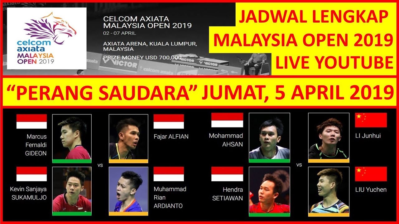 [DAY4] Jadwal Malaysia Open 2019 | Badminton Malaysia Open 2019 | Live