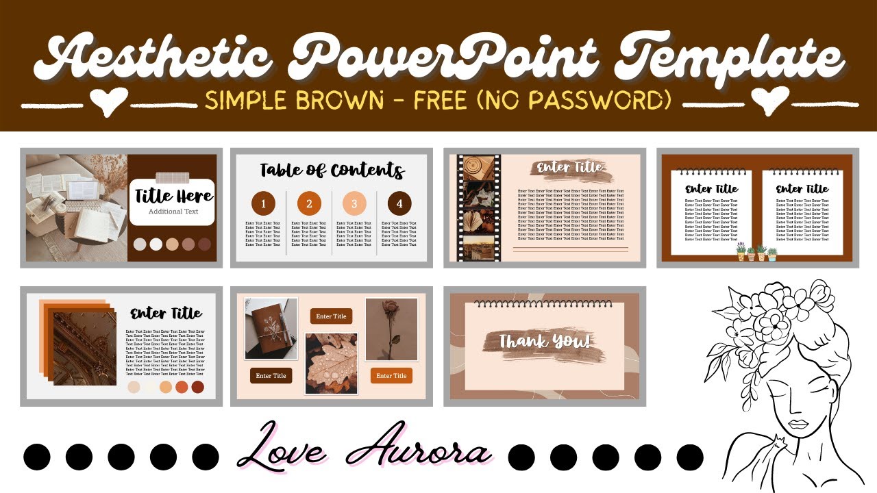 FREE AESTHETIC POWERPOINT TEMPLATE #2 ll SIMPLE BROWN♥♥♥ (NO PASSWORD)
