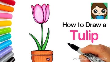 How to Draw a Tulip Easy | Realistic
