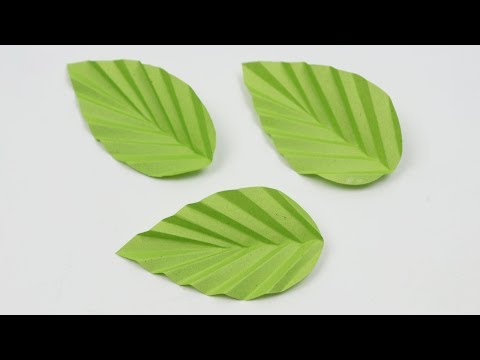 पेपर फ्लॉवर लीव्ह कसे बनवायचे - DIY Easy Paper Leaf Making Tutorial
