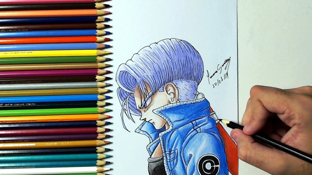 Como Desenhar Trunks do Futuro Super Saiyajin - How to Draw Trunks 