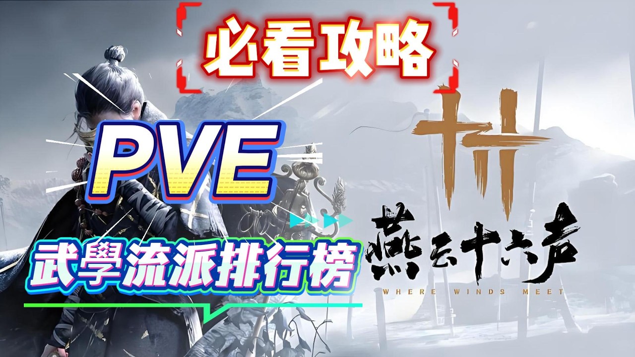 《燕雲十六聲》新手必看攻略！燕雲十六聲PVE武學流派排行榜！看看你排在第幾名！燕雲十六聲必看攻略！