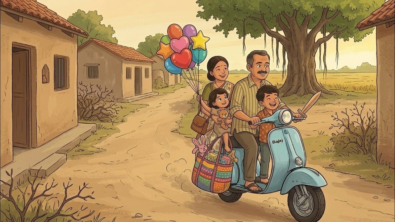 90’s Village Mela Story | Family Going to Fair on Bajaj Chetak Scooter | 