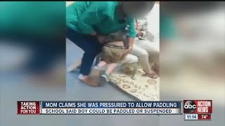 Mom claims she was pressure to allow paddling