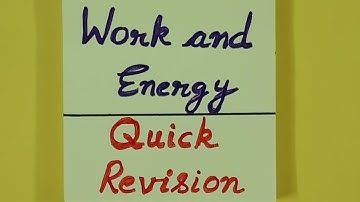 Class 9th NCERT Science Physics Work and Energy Quick Revision by Shilpa Chaudhary