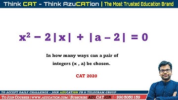 x2 − 2x + a – 2 = 0, Number of  integers pair of (x , a) CAT 2020 | Algebra for CAT 2021 2022 XAT