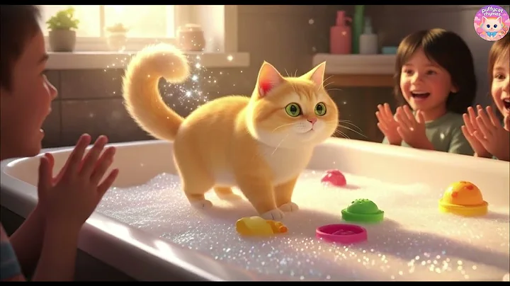 Video 10930261: cat bath, bath wash, cat playing