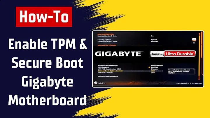 [GIGABYTE] How To Enable TPM and Secure Boot On Gigabyte Motherboard BIOS