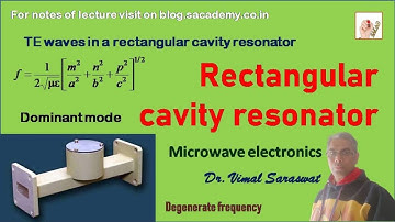Rectangular cavity resonator | L-7 | Microwave electronics | With notes