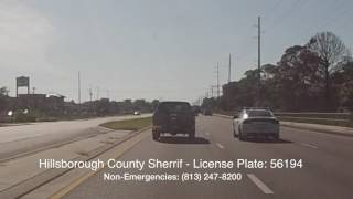 Hillsborough County Sheriff making an illegal U-Turn and changing lanes without directionals