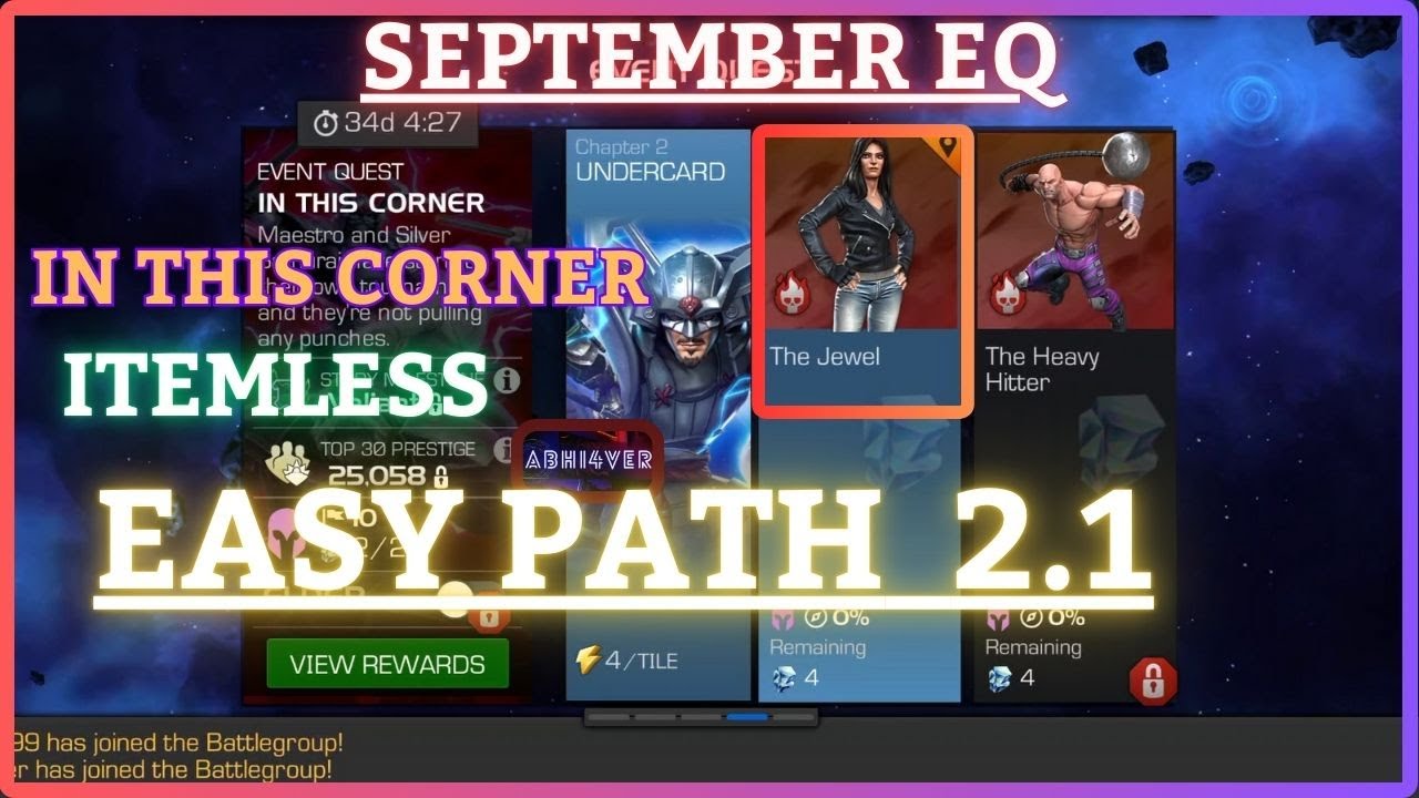 MCOC | EQ 2.1 | Easy Path | September EQ | IN THIS CORNER