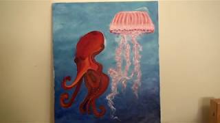 painting time lapse - octopus & jellyfish