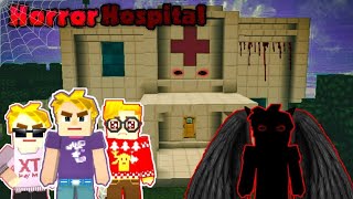 Noob and Pro Doing Horror Challenge in Hospital Skyblock Blockman Go screenshot 5