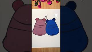 Easy bear drawing colour 🩷💙 #craft #painting #cutebear #trending #music #colours #thecreativearena