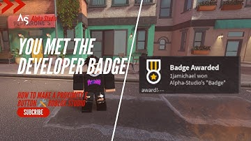 How to make you met the developer badge Roblox Studio