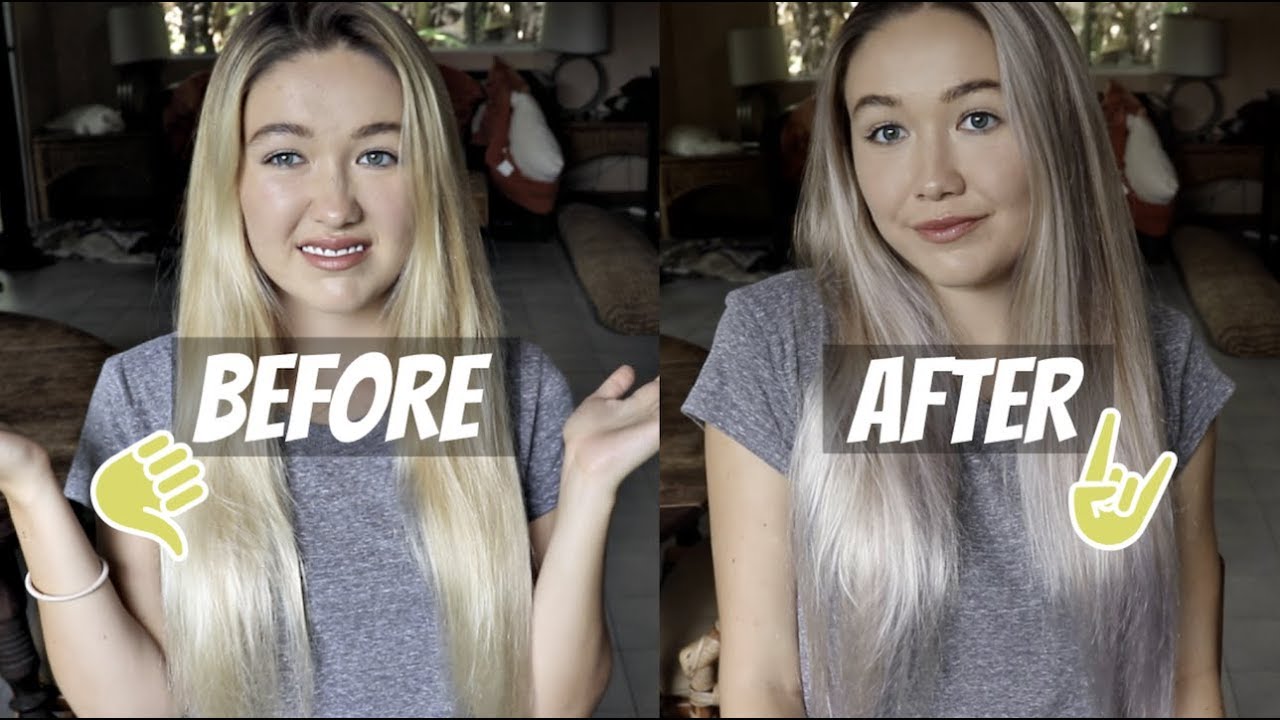 Tone Brassy Hair At Home Diy Purple Conditioner Youtube