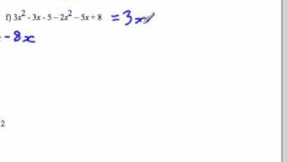 Operations with polynomials 1d :  Adding and subtracting monomials and polynomials