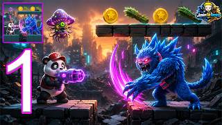 Panda Blaster Super Run - Gameplay Walkthrough Part 1 - Tutorial Level 1-5 Ios,Android