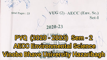 Vinoba Bhave University science previous year question paper year (2020- 2023)