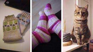 Вечерние повязушки 1/25 - носки с жаккардом для описания, шапка для подруги и многое другое)