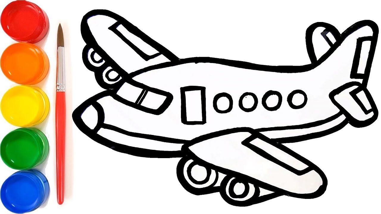 assembly drawing airplane simple for kids