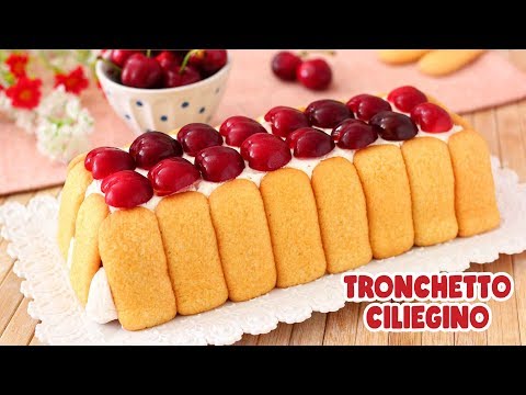 TRONCHETTO FREDDO CILIEGINO 🍒 Ricetta Facile Senza Cottura - Tronchetto Yogurt e Biscotti