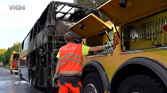 VN24 - Coach burns down on motorway - it came straight from the repair shop