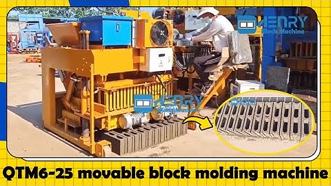 QTM6-25 mobile movable hollow block molding machine makes concrete cement 4 inch bricks 